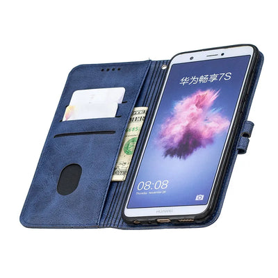 Huawei P Smart Case Leather Flip Case on sFor Coque Huawei P Smart Psmart FIG-LX1 Phone Case Fundas Luxury Magnetic Wallet Cover