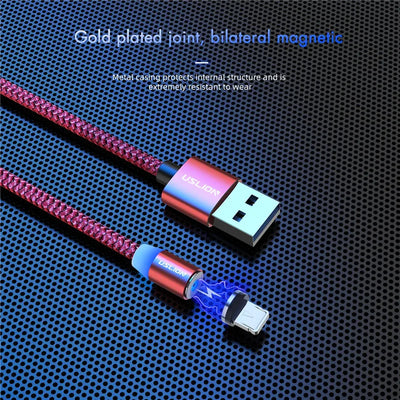 USLION 3M Magnetic Micro USB Cable For Samsung Android Mobile Phone Type-c Charging For iPhone 14 13 12 Magnet Charger Wire Cord