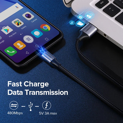 Ugreen QC3.0 Micro USB Cable 3A Fast Charging USB Cable for Xiaomi Samsung Oneplus Android Data Wire Mobile Phone Charger Cord