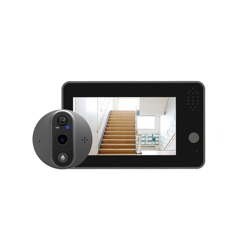 Tuya Smart 1080P WiFi Door Bell Peephole Camera Viewer Home Security Two-Way Audio Night Vision 4.3In FHD Video Doorbell