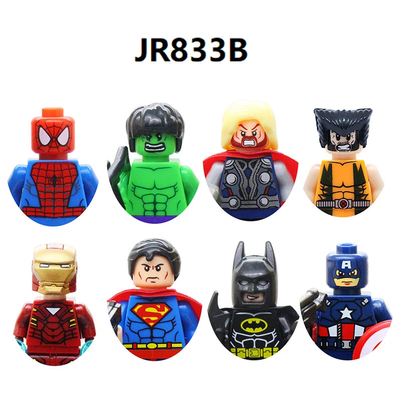 HEROCROSS Hero Mini Building Blocks Action Anime Figure Batman Captain America Hulk Image Puzzle Assembly Toy Bricks Kid Toys