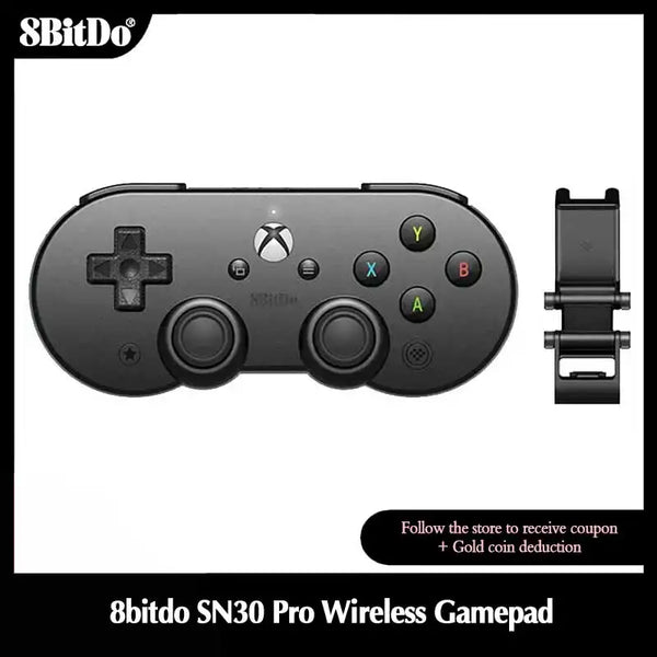 8BitDo SN30 Pro Wireless Gamepad with Holder Clip Bluetooth Game Controller for Xbox，iOS iPadOS macOS tvOS，Android Mobile Phone