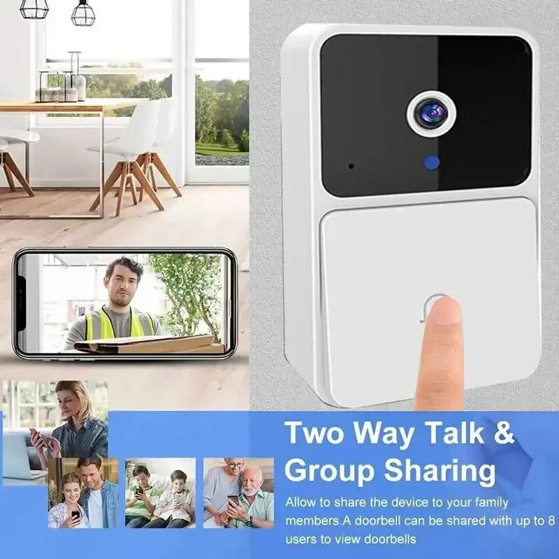 WIFI Video Doorbell Camera Wireless Night Vision Smart Home Security HD Door Bell Two Way Intercom Voice Change For Home