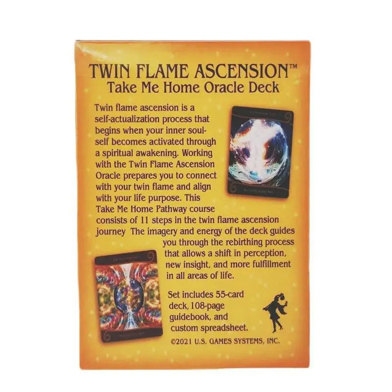 Twin Flame Ascension Oracle Deck 55pcs Fortune Telling Card Game Fate Divination Tarot Cards Family Party Table Board Game