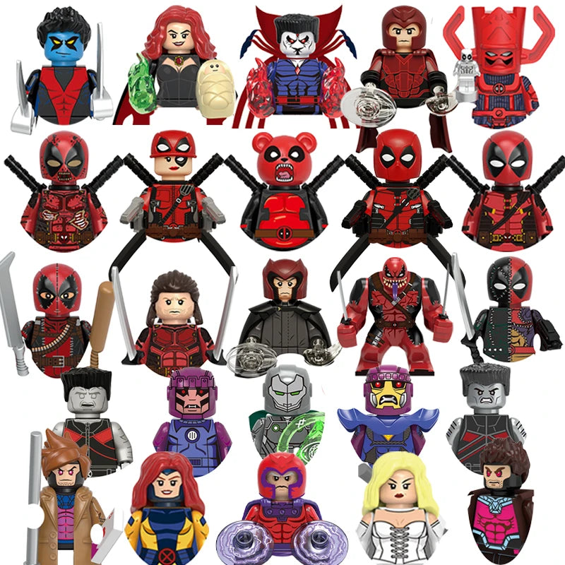 Marvel Legend Deadpool Bricks For Toys Gifts XP564-571 New 2024 Mini Action Figures Children Building Blocks For Party Gifts