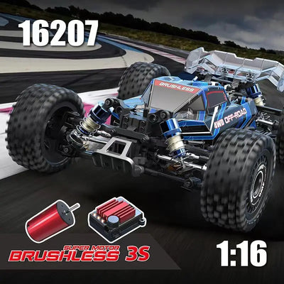 Upgrade Edition MJX 16207 Hyper Go 1/16 Brushless RC Car Hobby 2.4G Remote Control Toy Truck 4WD 70KMH High-Speed Off-Road Buggy