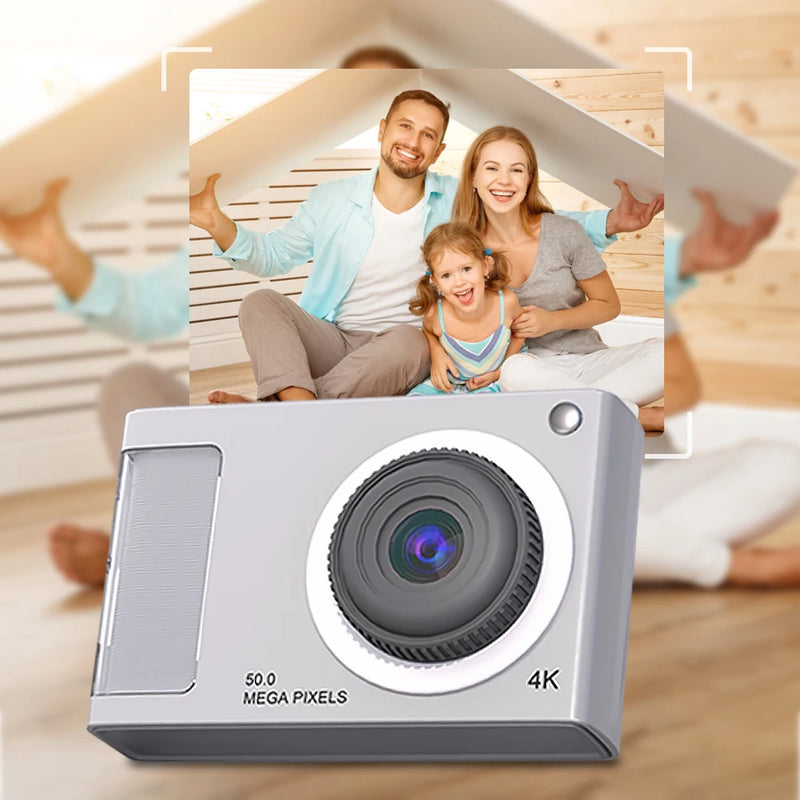 CCD Camera HD Digital Camera Dual Lens  1080P 48MP 4X Zoom Digital Point and Shoot Camera Anti Shake Birthday Gifts for Students