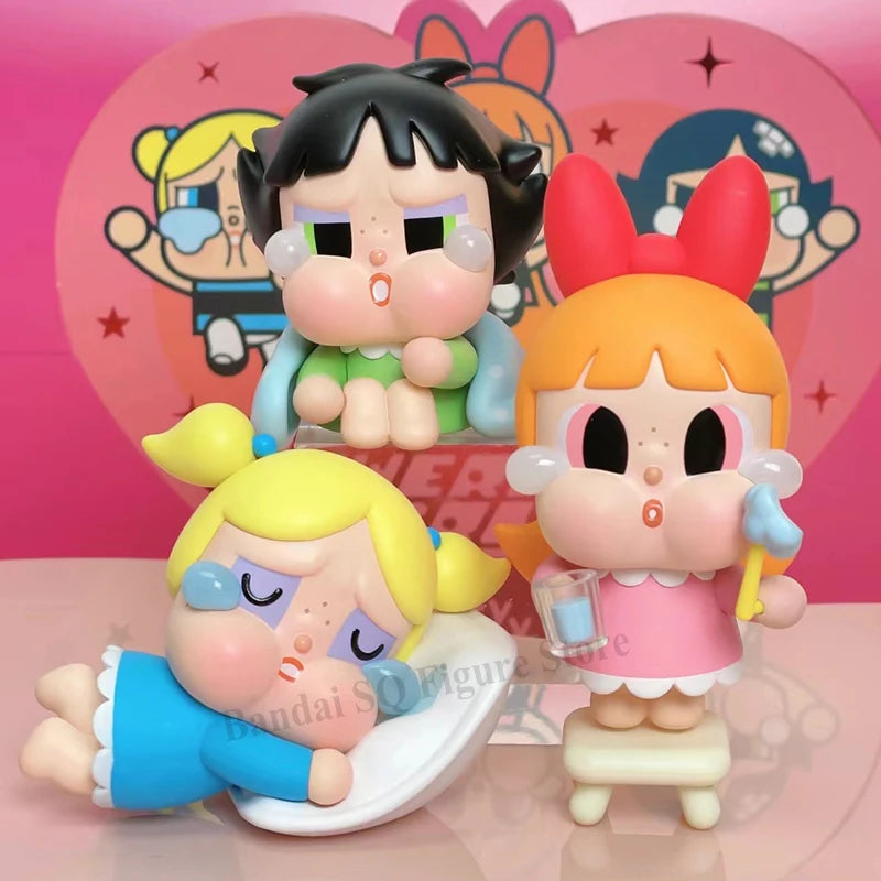 Pop Mart Crybaby X Powerpuff Girls Blind Box Blossom Bubbles Buttercup Mysterious Surprise Box Figure Pvc Model Statue Doll Toy