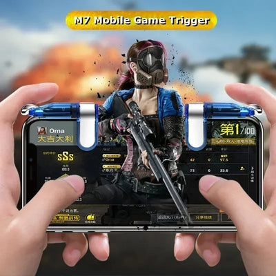 2pcs Mobile Phone PUBG Game Trigger Controller M7 for IPhone IOS Android L1R1 Aim Shooting ABS Alloy Key Button Gamepad Joystick