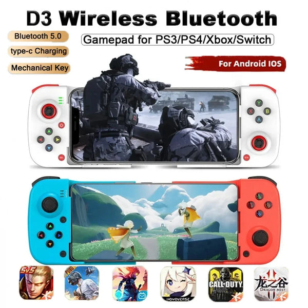 D3 Gamepad Wireless BT5.0 Stretchable Game Controller For Mobile Phone Android IOS Joystick Eat Chicken Gamepad for PS4Switch PC