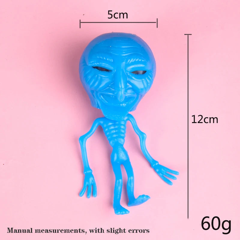 Creative Novelty Skeleton Alien Kids Halloween Gift Spoof Squeeze Sensory Stress Relief Toy Stress Ball Left Restless Boy Toy