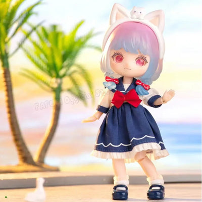 Liroro Summer Island Series Ob11 1/12 Bjd Dolls Blind Box Toys Cute Action Anime Figure Kawaii Mystery Box Model Designer Doll