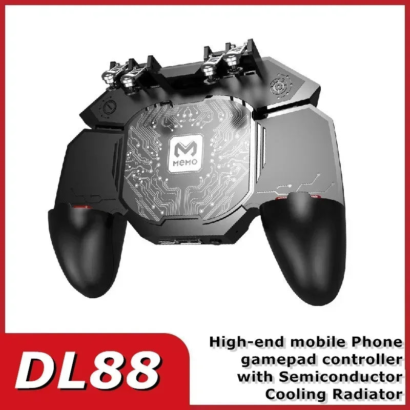 MEMO DL88 2 in 1 Mobile Phone 6 Finger Gamepad Joystick Controller with Semiconductor Cooling Radiator for IOS Android Universal