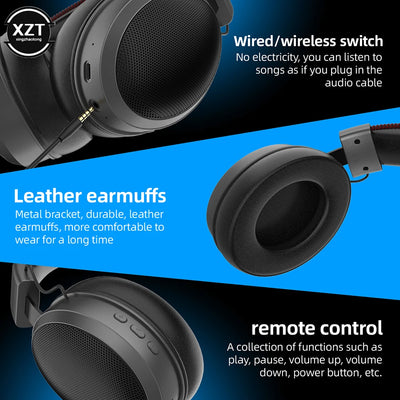 M10 Wireless Headphones Bluetooth-Compatible Headset Long Standby Battery Life Surround Sound Wireless/Wired Switch Earphones