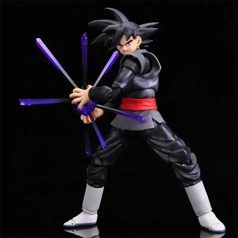 14cm Dragon Ball Black Goku Zamasu Action Figure  Super Saiyan Movie Version Dbz Anime Model With Multiple Accessories Toys