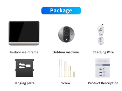 3MP Smart Life Outdoor Wireless Door bell Tuya Home Security Video Digital Door Peephole With Camera Alexa Optional For House