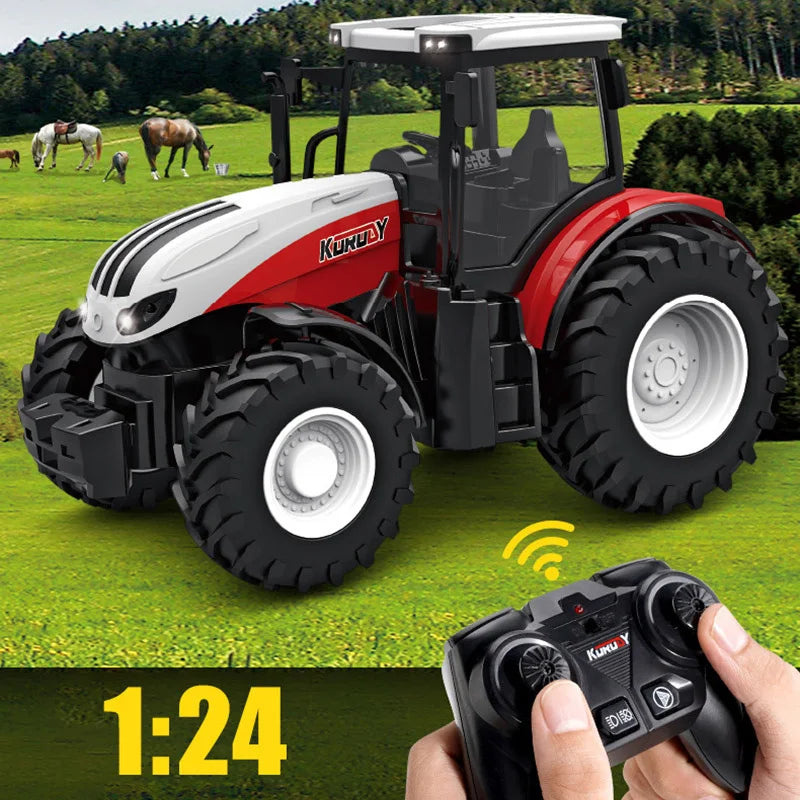 RC car toys RC Farm Tractor Trailer 1/24 2.4G Remote Control Engineering Construction Truck Farming Machine children boys gift