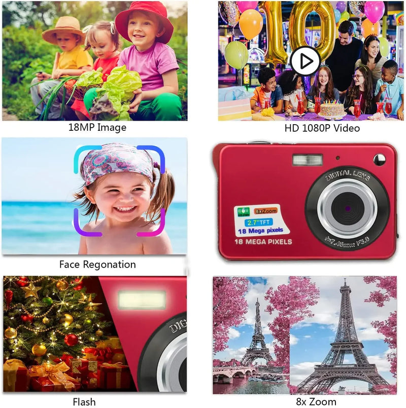 HD Mini Digital Cameras,Point and Shoot Digital Cameras for Kids Students Beginners-Birthday Xmas Gifts