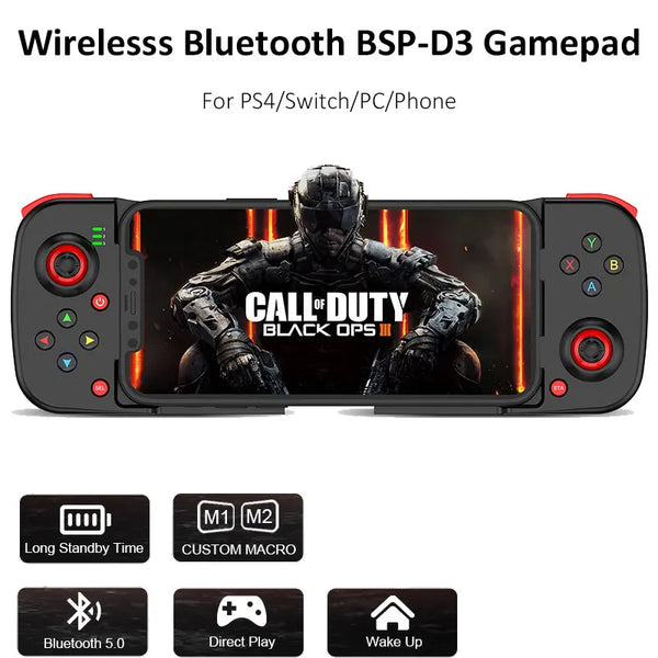 Bluetooth Controller for Mobile Phone Wireless Gamepad for PS4 Mando for Switch/PC/IOS BSP-D3 Telescopic Joystick for Android