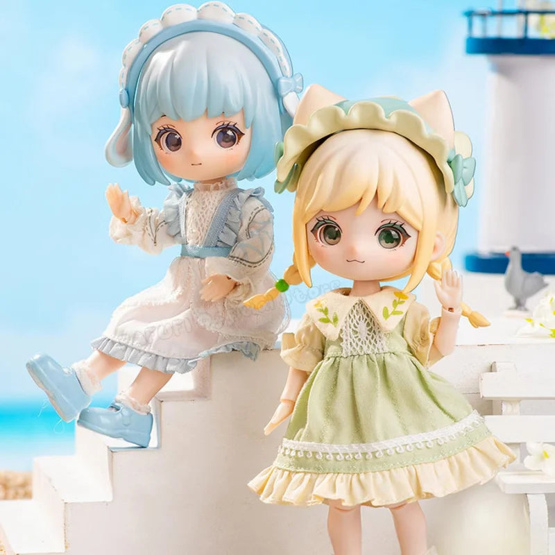 Liroro Summer Island Series Ob11 1/12 Bjd Dolls Blind Box Toys Cute Action Anime Figure Kawaii Mystery Box Model Designer Doll