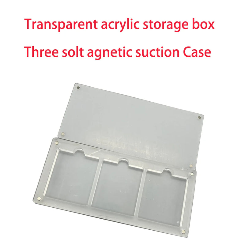 Transparency Acrylic Magnetic suction cover Games Storage Box 3 Solts Hard Shell Case Display Box for GB/GBC