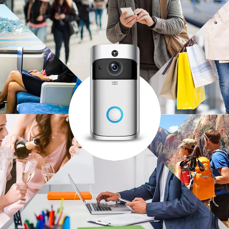 Wireless WiFi Video Doorbell Camera PIR Human Detection Cloud Storage Outdoor Door Bell Intercom Smart Home Security Protection