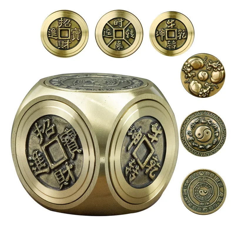 Six-faced Four Beasts Copper Fidget Spinner EDC Cube Antistress Fidget Toys Decompression Stress Relief Toys Gift 장난감