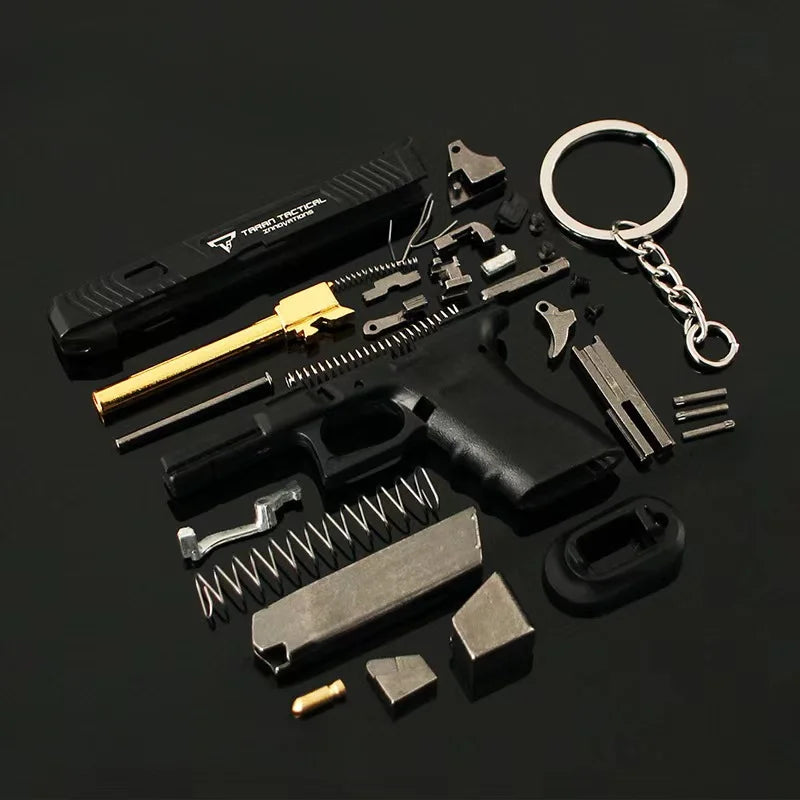 1:3 Semi Alloy G34 TTI Pistol Model Disassemble Mini Gun Toy Keychain Bag Pendant Craft for Chlidren Adults