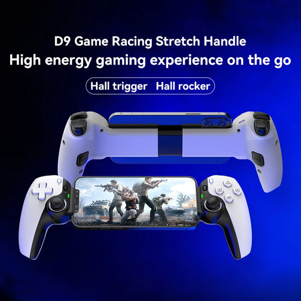 D9 Telescopic Game Controller RGB Light Mobile Phone Gamepad with Turbo/6-axis Gyro/Vibration for Android iOS PS3 PS4 Switch PC