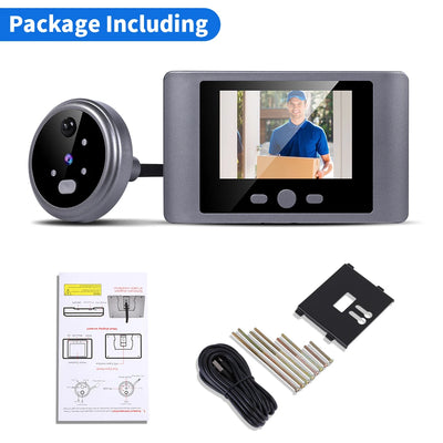 Wireless Home Security Peephole video Doorbells 480P Digital Door Eye Camera with Battery PIR Support Video &Photo Record