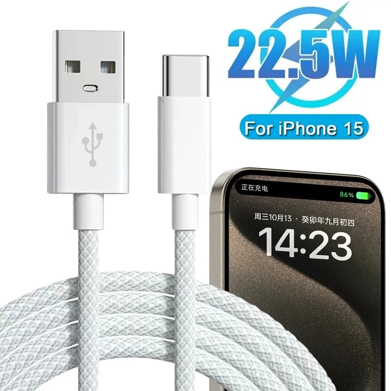 For iPhone 15/15 Pro/15 Pro Max/15 Plus Carplay Cable USB C Mobile Phone Fast Charging Cord Nylon Braided Cables For Car Play