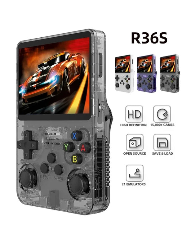 Hot fun R36S Handheld Game Console portable retro arcade game Linux System IPS Screen Portable Pocket Video Player 64GB Games