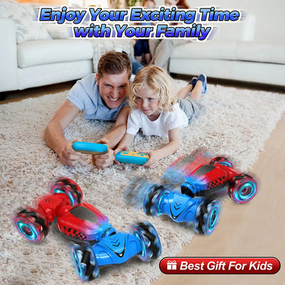 RC Stunt Car Toys for Kids Adults Boys Girl Double Sided Flip 2.4G Remote Control 360° Rotation Off Road Twist Drift RC Car Gift