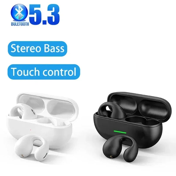 NEW Bluetooth 5.3 Wireless Bone Conduction Headphones T75 Clip Ear Music Noise Canceling Headset HD Call Sports Gaming Earphone