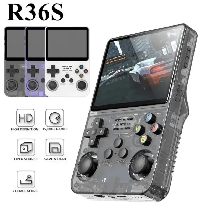 R36S Retro Handheld Video Game Console Linux System 3.5 Inch IPS Screen Portable Pocket Video Player 64GB 15,000 Styles Games