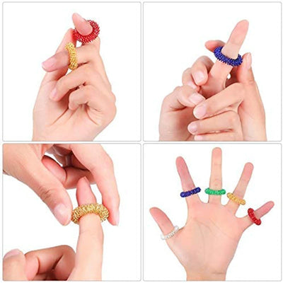 Spiky Sensory Decompression Toys Finger Rings Acupressure Ring Stress Relief Anxiety Relief Finger Toys For Adult Kids