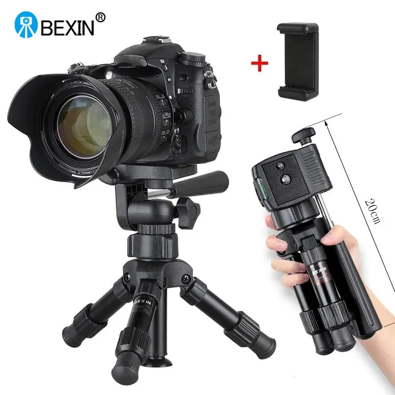 BEXIN Lightweight Tabletop Camera Tripod Phone Stand Holder Portable Desktop Compact Pocket Mini Tripod for Phone Dslr Camera