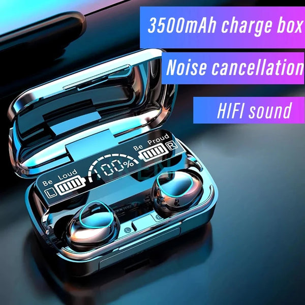 M10 TWS Wireless Earphones Bluetooth Noise Canceling Earbuds Stereo Headphones LED Display Sports Headset With Mic For iPhone