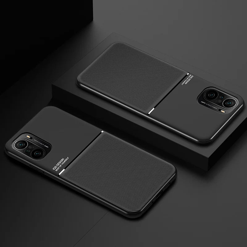 For Xiaomi Poco F3 Case Car Magnetic Holder Leather Plate Back Cover For Pocophone Little Poco F3 F 3 PocoF3 F3poco Phone Cases