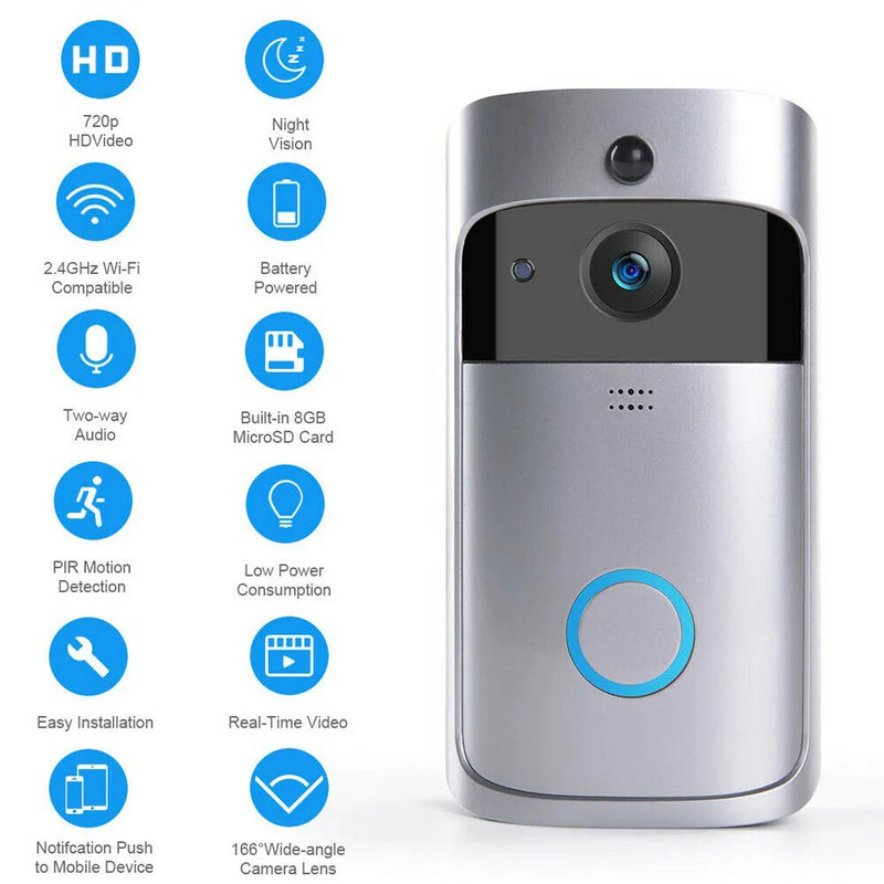 Smart Doorbell Camera Wifi Wireless Call Intercom Video-Eye for Apartments Door Bell Ring for Phone Home Security Cameras