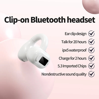 M10 Wireless Bluetooth Earphones Ear Clip Headphones Sports Noise Earphones Ultra Long Endurance Bluetooth Earphones for Gift