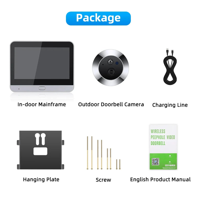 3MP iCam365 Wireless House Wifi Door Camera Wide Angle 130° Security Smart Home Digital Door Peephole With Camera