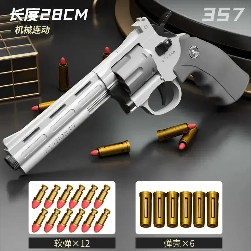 Magnum Zp-5 357 Long Alloy Revolver Soft Bullet Can Be Fired Pistol Boy Simulation Toy Repeating Pistol Children&