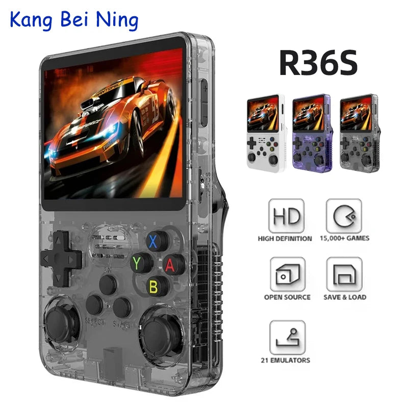 R36S Retro Handheld Video Game Console Linux System 3.5 Inch IPS Screen R35s Pro Portable Pocket Video Player 64GB Games