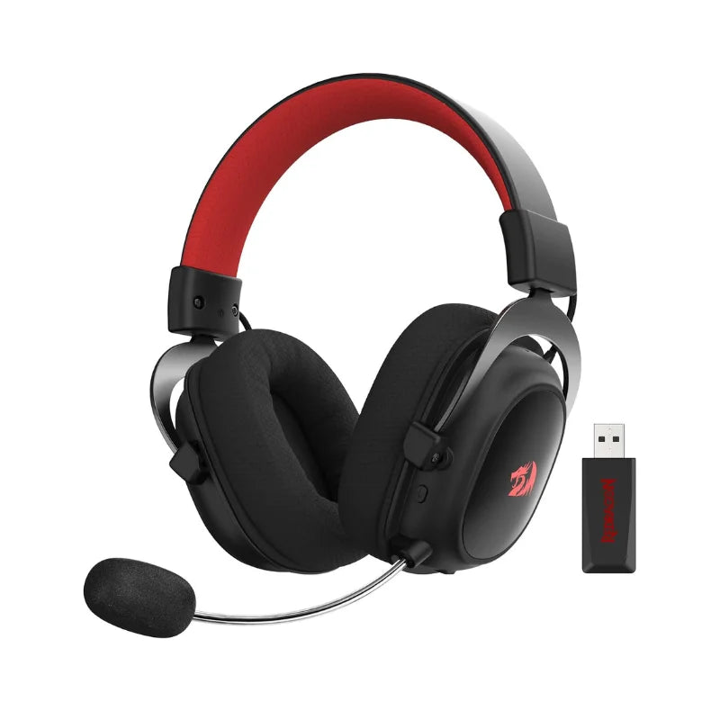 Redragon H510 PRO Zeus-X RGB Wireless USB Gaming Headset - 7.1 Surround Sound 53MM Audio Drivers Memory Foam Ear Pads Headphone