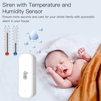 Tuya WiFi Temperature Humidity Sensor Thermometer Hygrometer Smart Home Security Alarm For Smart Life Alexa Google Assistant