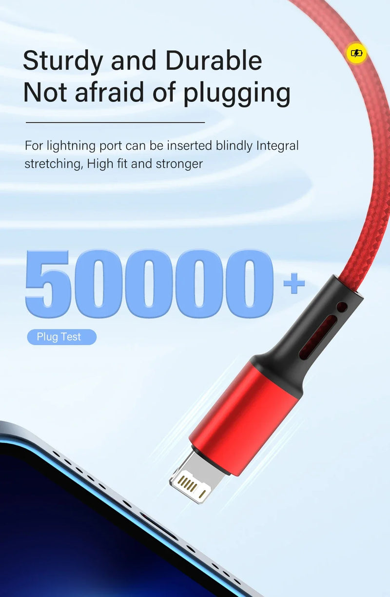 USB Cable For iPhone 14 13 12 11 Pro X XS Max 6 7 8 Plus SE Apple iPad Fast Charge Cord Origin Mobile Phone Charger Data Wire 3m