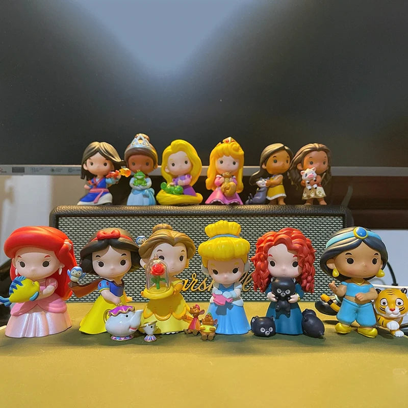 Disney Princess Fairy Tale Friendship Blind Box Anime Surprise Mystery Box Bell Mona Princess Dolls Figure Desktop Ornament Gift