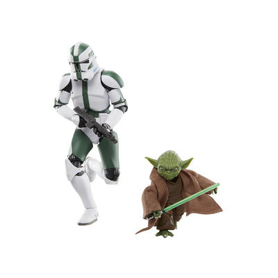 Hasbro Star Wars The Black Series Yoda & Clone Commander Gree 6-Inch Action Figure Collectible Toys Set Original New Unopened