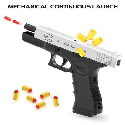 Black G18 Toy Gun. Air Gun Pistol CS Shooting Weapon Toy Gun Automatic Shell Throwing Soft Bullet Toy Gun (continuous Firing)